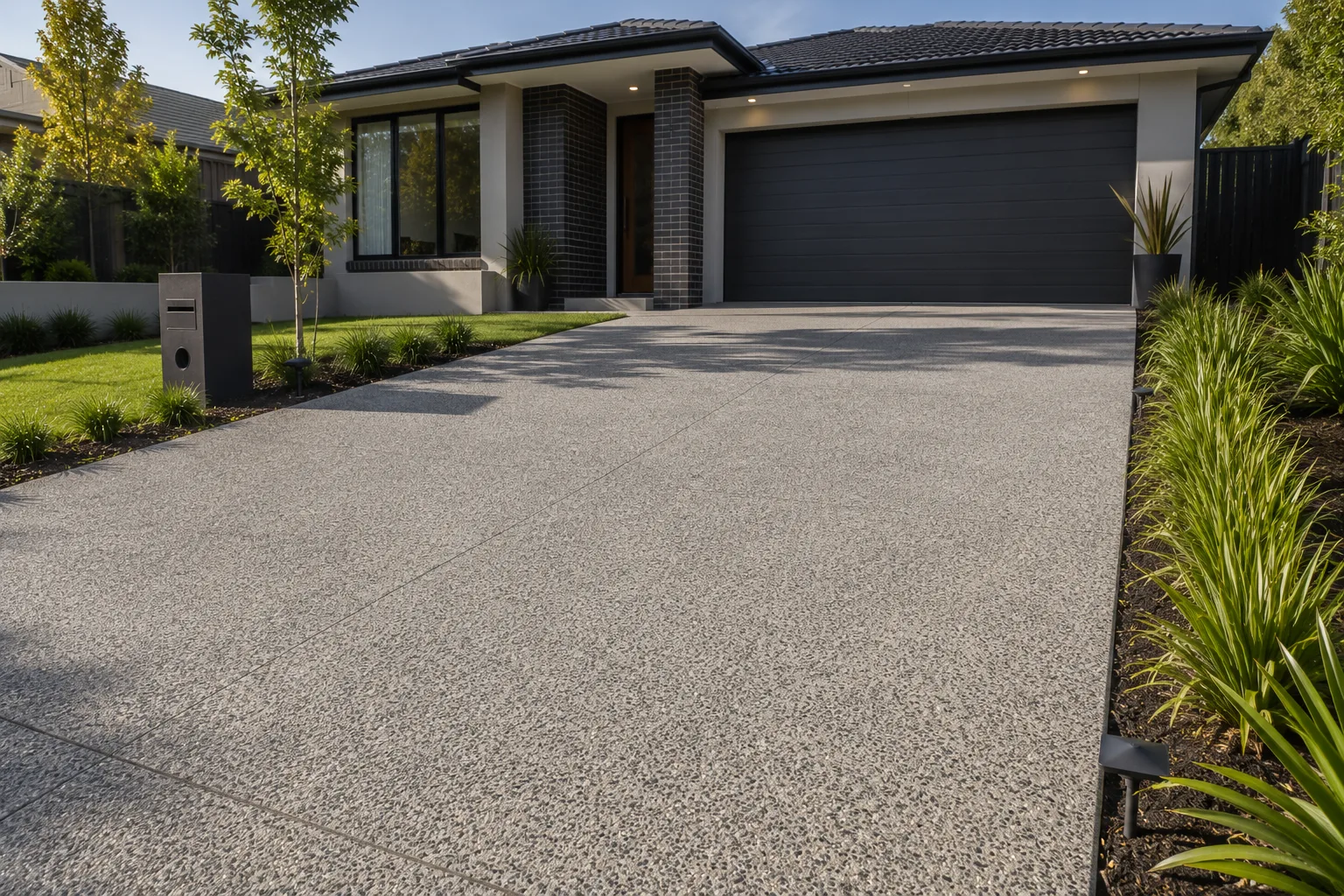 A concrete driveway in Moorebank
