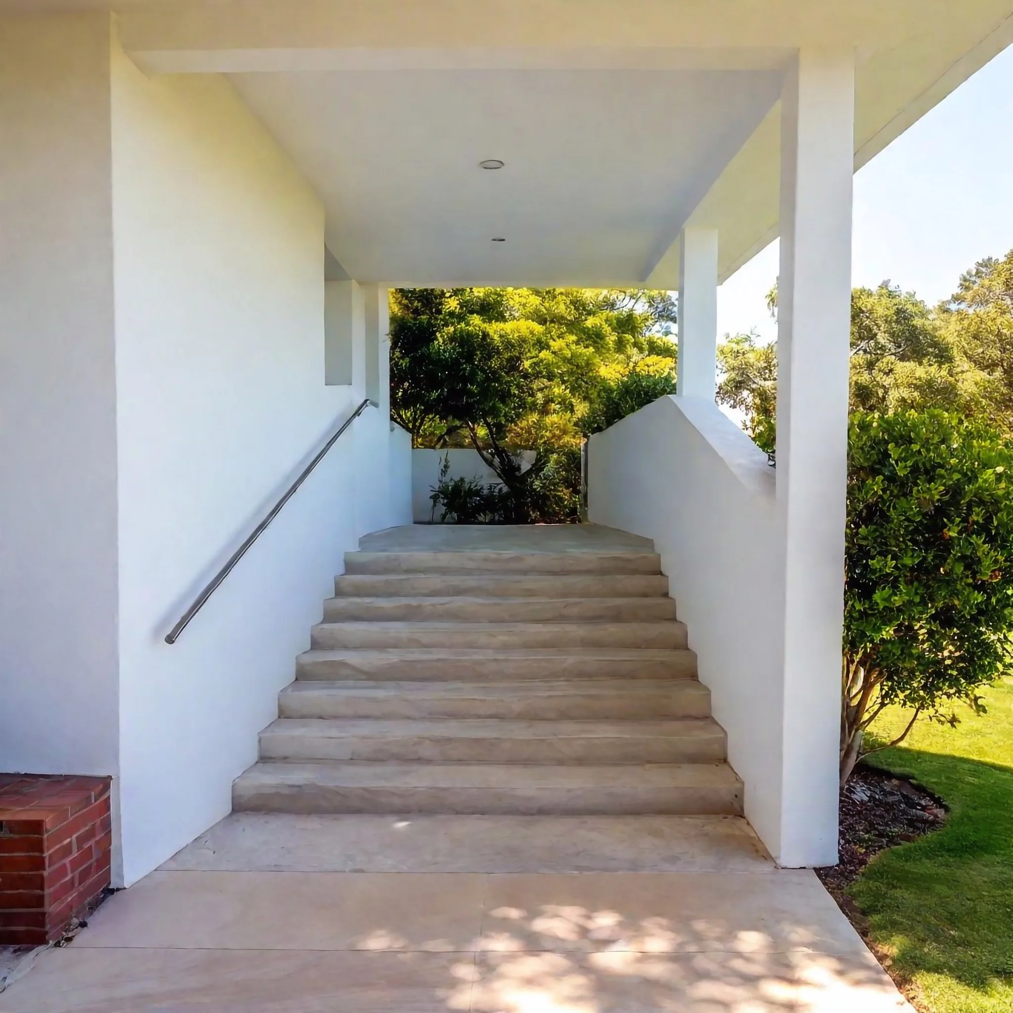 Concrete stairs providing access between levels