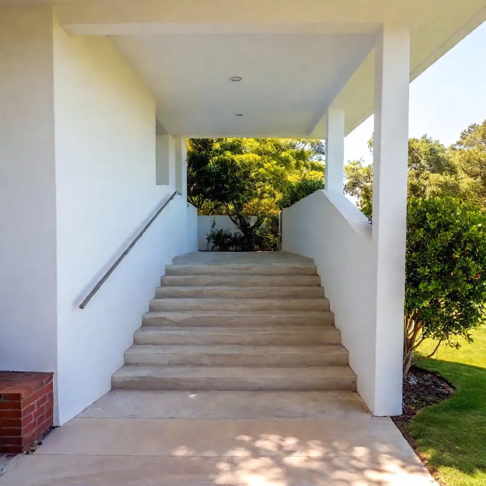 Concrete stairs providing access between levels