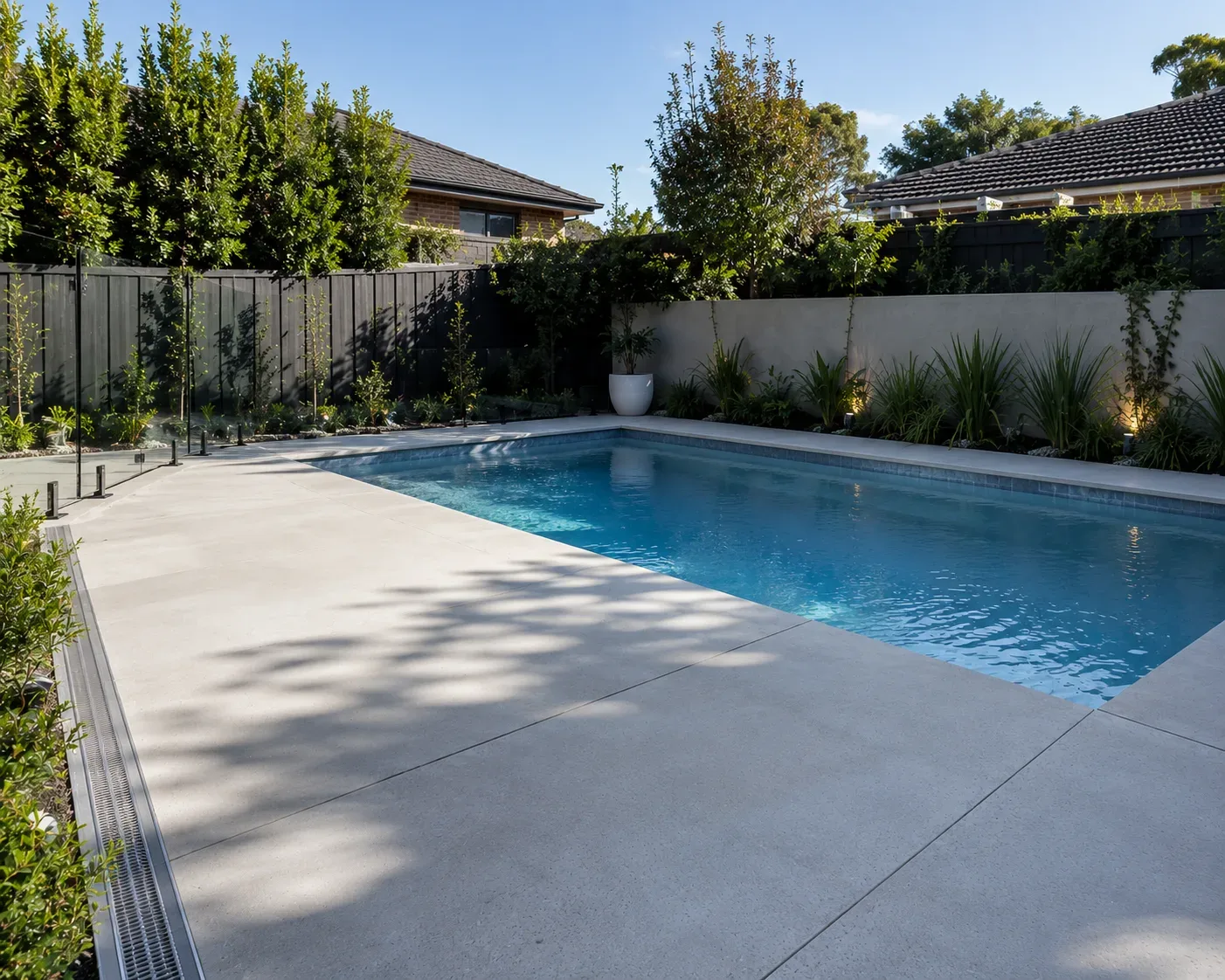 A concrete pool surround finish